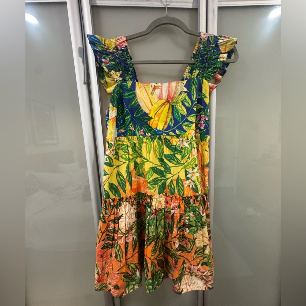 Farm Rio Colorful Tropical Print Dress